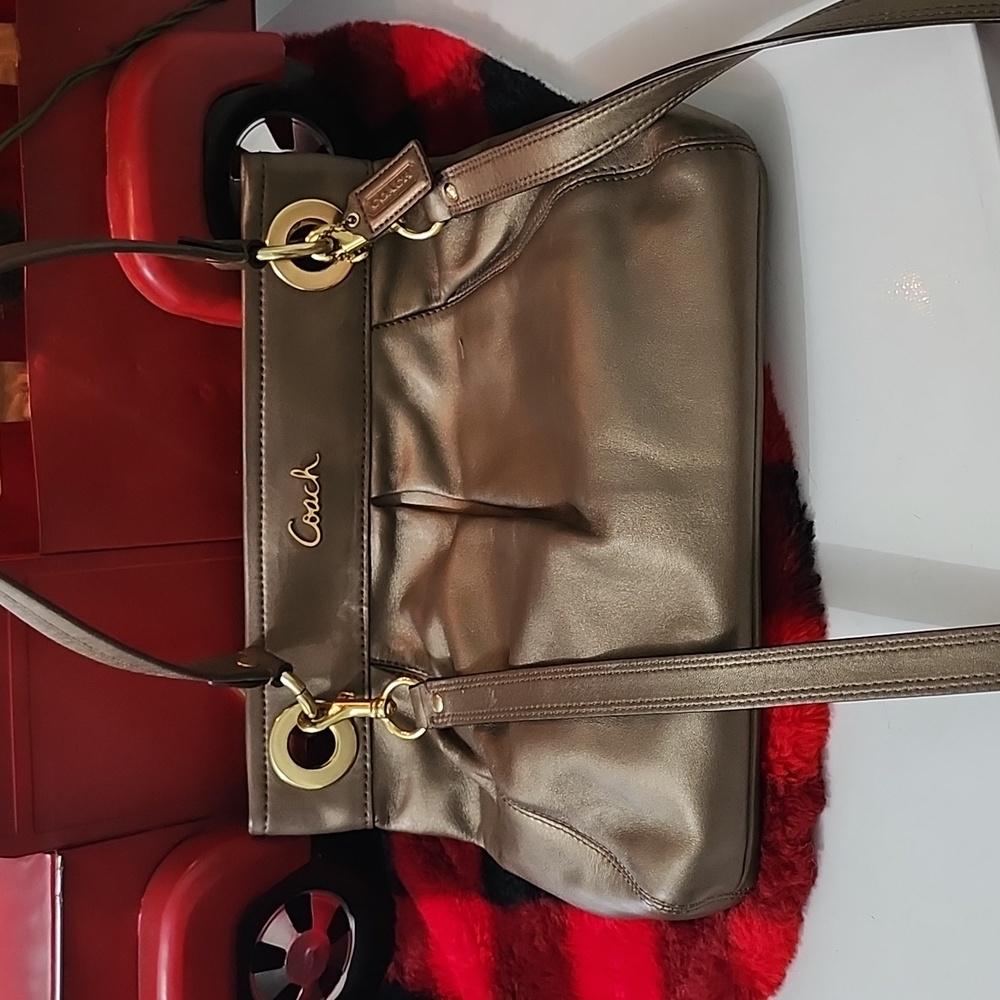 Coach Ashley 2 Way Leather Tote Bronze